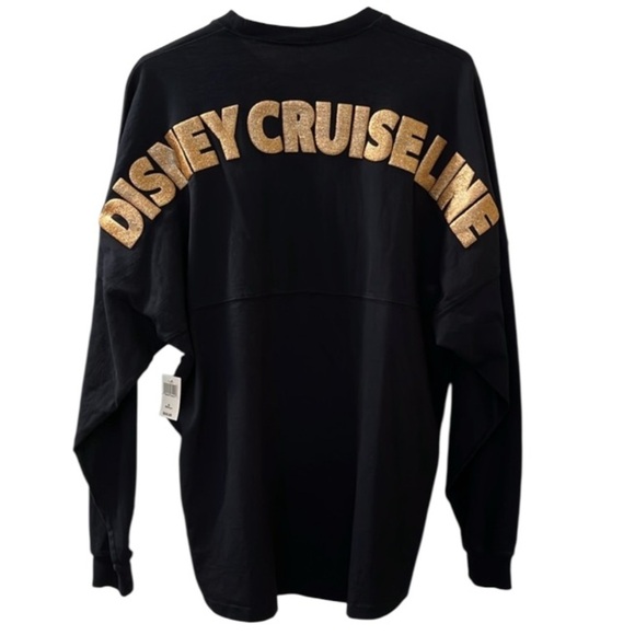 🆕 Disney Cruiseline Jersey Gold Glitter Puffed Graphics Size M - Picture 3 of 13